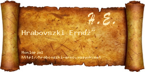 Hrabovszki Ernő névjegykártya