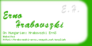 erno hrabovszki business card